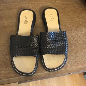 Black mule sandals
